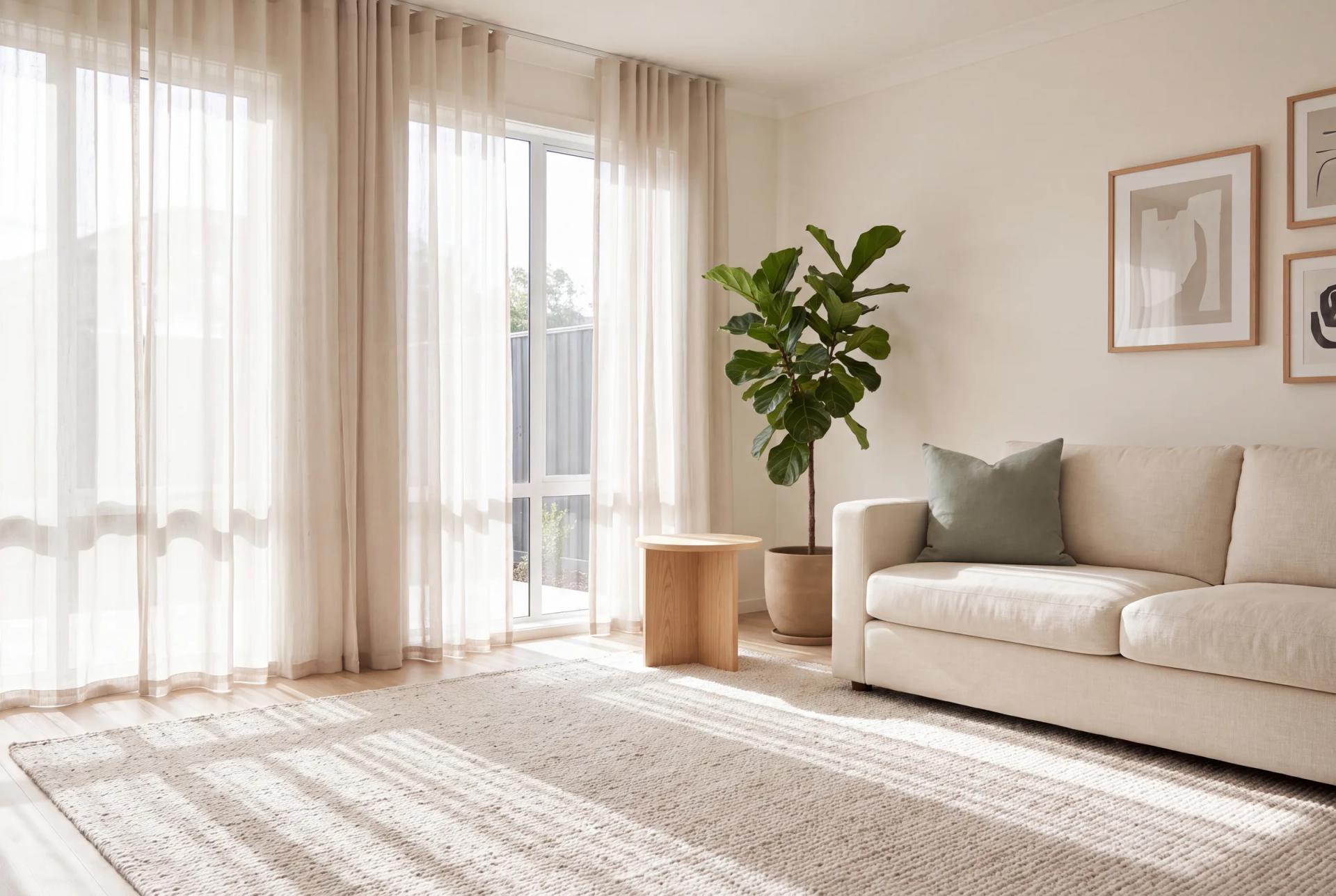 A bright, freshly cleaned living room in a Peterborough home